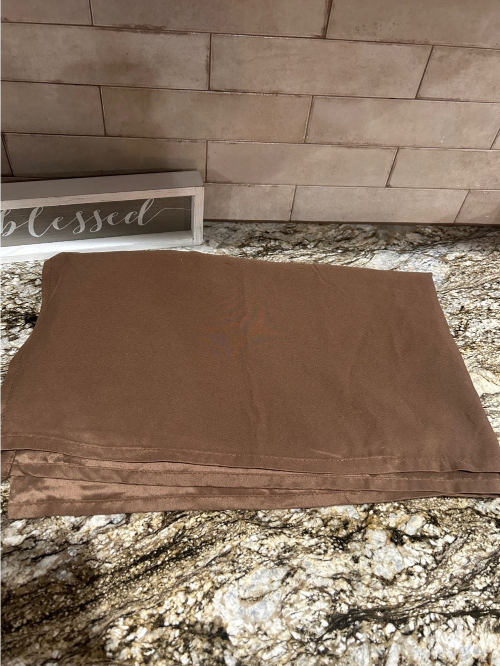 Brown queen bed skirt